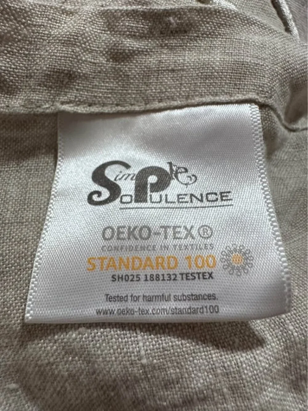 Simple & Opulence Natural Linen Flax King Size Sheet Set with Embroidered Detail